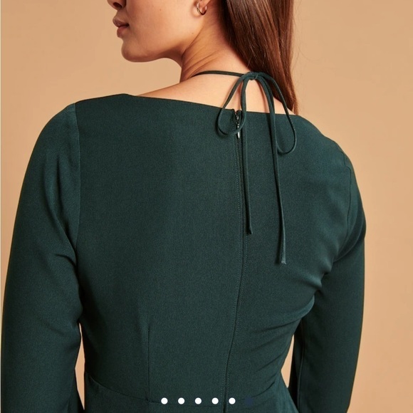 NWT Abercrombie & Fitch Long-Sleeve Strappy Halter Mini Dress - Picture 3 of 15